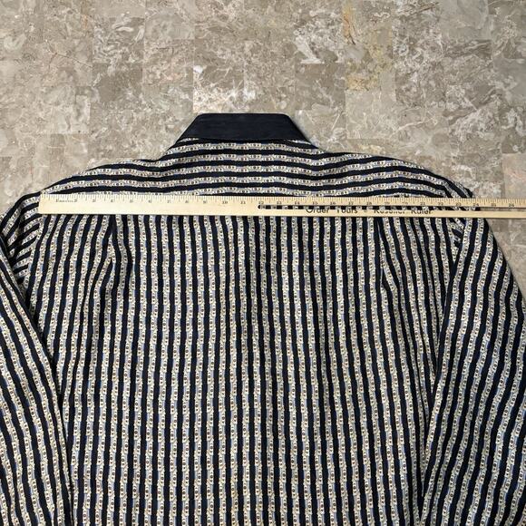 Napoleon By Stefano Ricci Shirt Mens 2XL 100% Silk Long Sleeve Button Italy - Picture 8 of 12